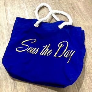 POP NYC BLUE ‘SEAS THE DAY’ TOTE BAG